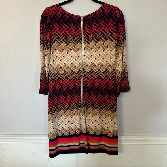 Eliza J Women's 3/4 Sleeve Multicolor Crew Neck Fashion Dress Size 6 GUC - Picture 11 of 11